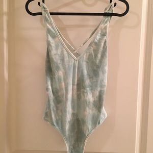 Green grey white bodysuit
